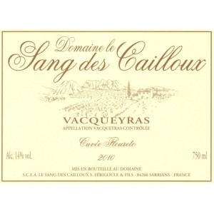 Vacqueyras, Domaine Le Sang des Cailloux, Cuvée Doucinello